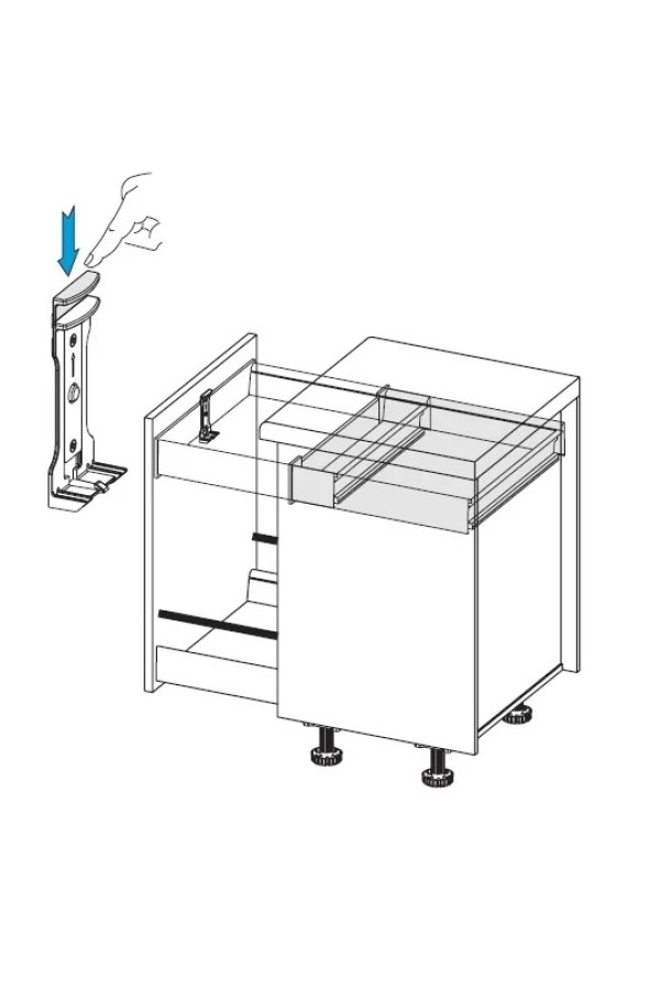 Firmax Newline ручка для внутреннего ящика,серый/NNK0001
