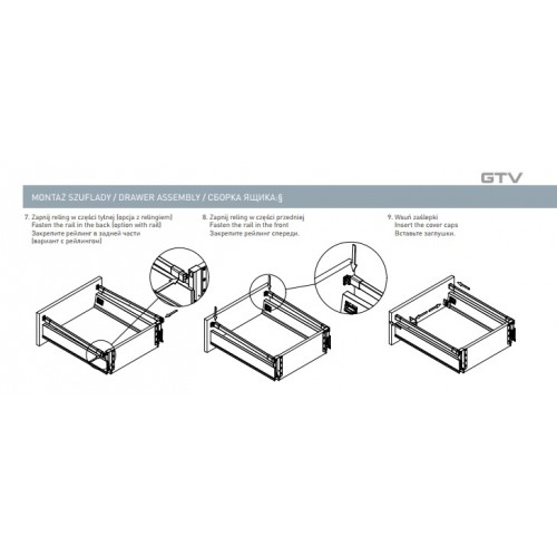 ящик GTV MODERN BOX PRO 84*450мм, доводчик, 40кг, белый/PB-MBPRO-KPL450A1
