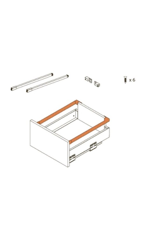 ящик GTV AXIS PRO*продольный релинг 350мм, антрацит(30шт)/PB-AXISPRO-RELKW350