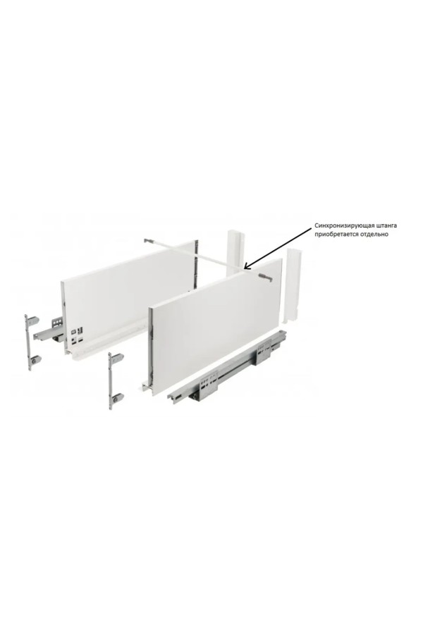 ящик GTV AXIS PRO 116*450мм, Push to open, 40кг, белый/PB-AXISPRO-P2O-KPL450B1