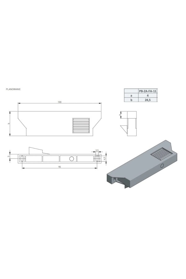 ящик GTV AXIS PRO*фиксатор внутреннего ящика, 11мм, белый (15шт)/PB-ZA-FA-11-10