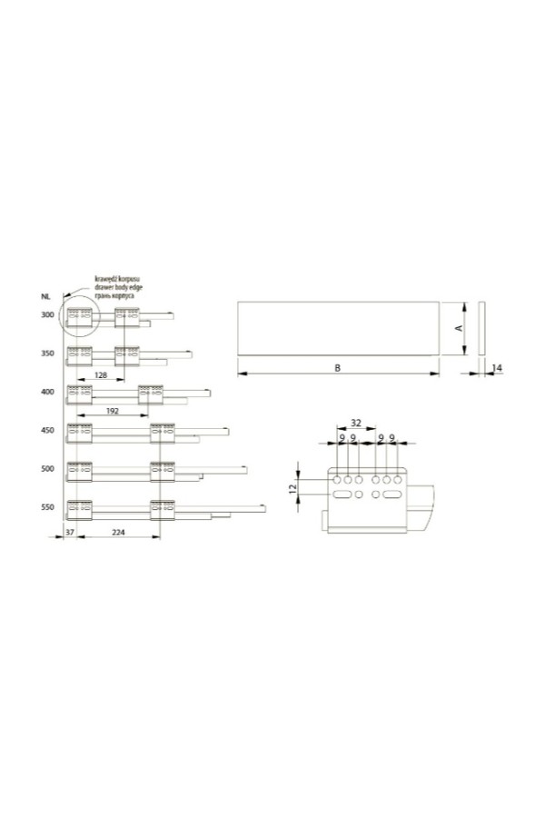 ящик GTV AXIS PRO 116*350мм, доводчик, 40кг, антрацит/PB-AXISPRO-KPL350B
