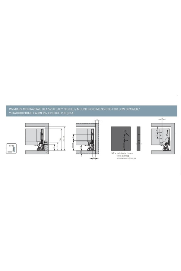 ящик GTV AXIS PRO GLASS 84*350мм, доводчик, 40кг, антрацит/PB-AXISPRO-GLASS-KPL350A
