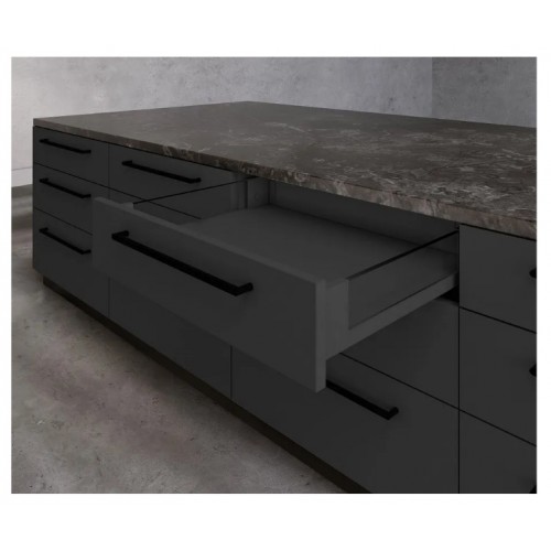 ящик GTV AXIS PRO GLASS 84*350мм, доводчик, 40кг, антрацит/PB-AXISPRO-GLASS-KPL350A