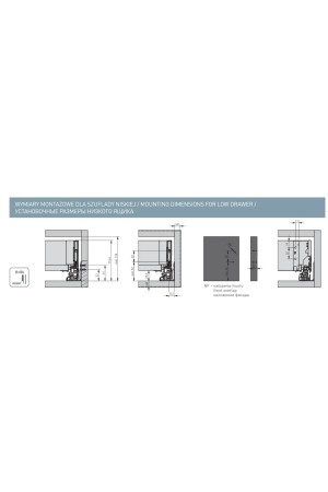 ящик GTV AXIS PRO GLASS 86*500мм, доводчик, 40кг, белый/PB-AXISPRO-GLASS-KPL500A1