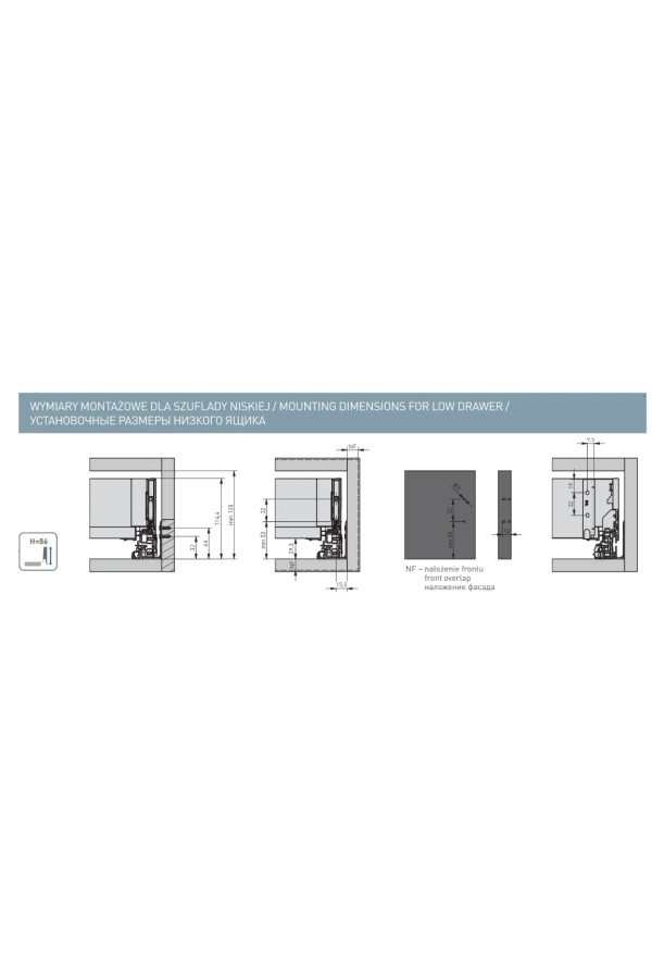 ящик GTV AXIS PRO GLASS 86*500мм, доводчик, 40кг, белый/PB-AXISPRO-GLASS-KPL500A1