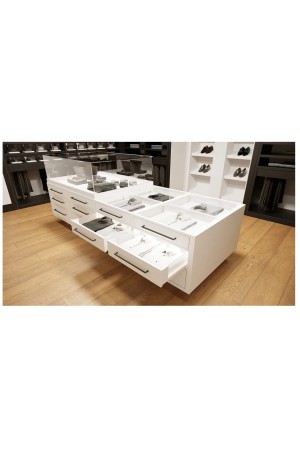 ящик GTV AXIS PRO GLASS 86*500мм, доводчик, 40кг, белый/PB-AXISPRO-GLASS-KPL500A1