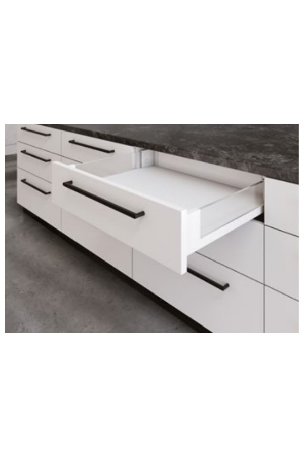 ящик GTV AXIS PRO GLASS 86*500мм, доводчик, 40кг, белый/PB-AXISPRO-GLASS-KPL500A1