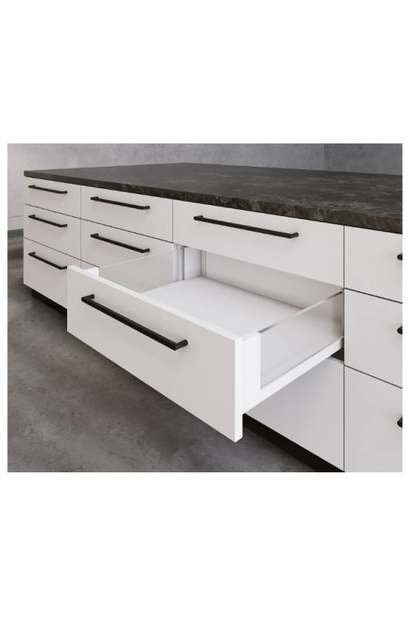 ящик GTV AXIS PRO GLASS 116*550мм, доводчик, 40кг, белый/PB-AXISPRO-GLASS-KPL550B1