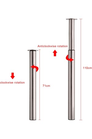 опора мебельная телескопическая 700-1100*60, брашированный никель