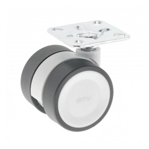 опора колесная фланцевая 50мм, без стопора, серый, CIRCO, GTV (4шт)/KM-CIRCO-50MM-BH-19
