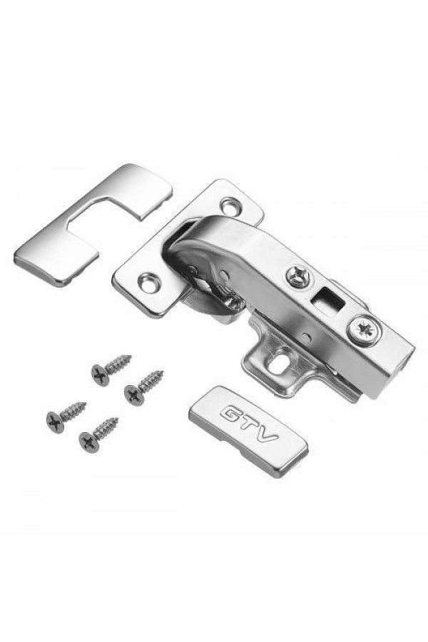 петля GTV угловая 90гр, короткое плечо, доводчик, clip-on(100шт)/ZM-HCKT90-BE-S