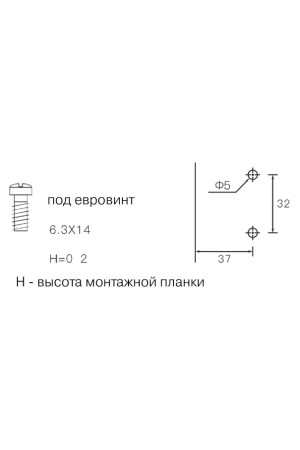 Firmax Smartline планка монтажная H=2, под евровинт, 3D, clip-on/FRM0160.H2/2