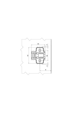 Firmax планка монтажная H=4 для петель Click-on под шуруп/FRM0198