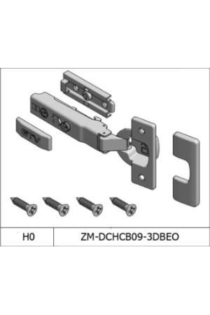 петля GTV накладная SOLID PRO, доводчик, clip-on, черный (100шт)/ZM-DCHCB09-3DBEO-20