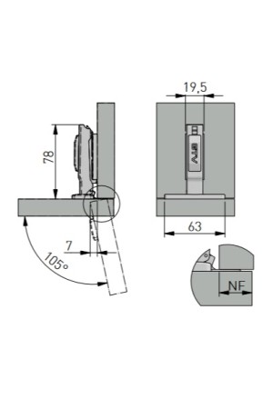 петля GTV накладная SOLID PRO, доводчик, clip-on, черный (100шт)/ZM-DCHCB09-3DBEO-20