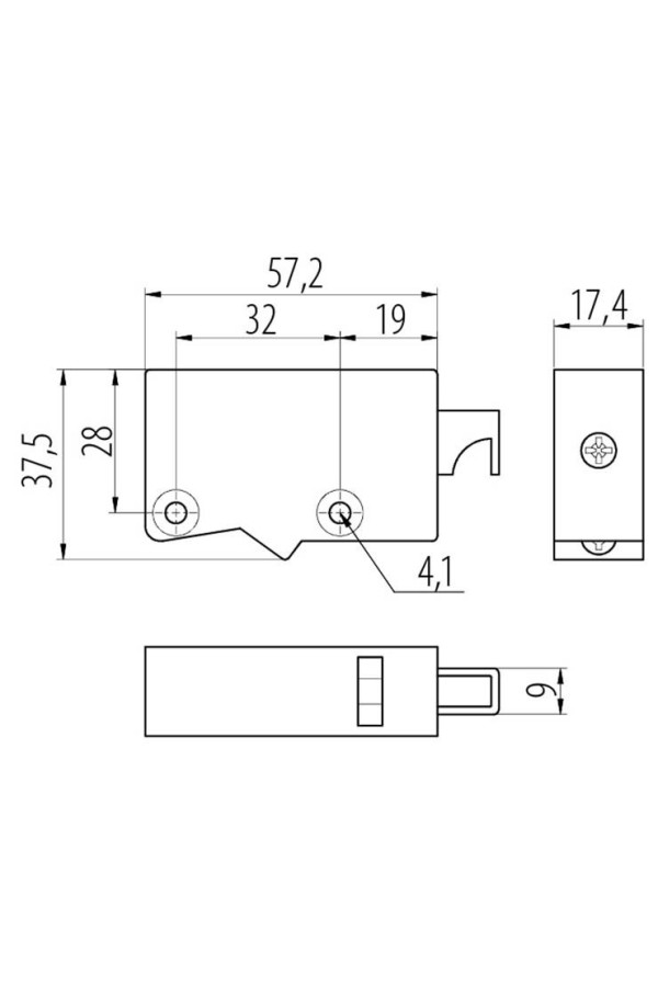 Навес кухонный регулируемый ABS тип №3 правый