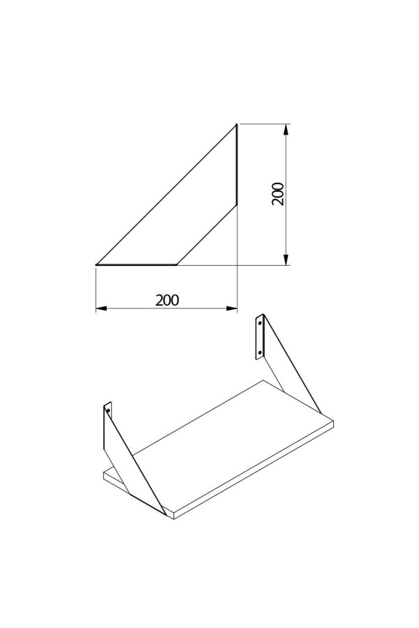 Полкодержатель FLAT 200*200мм черный матовый PP-FLAT-20M GTV