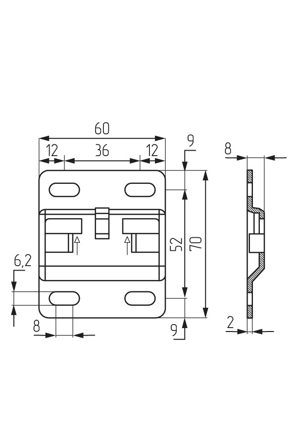 Планка крепежная для накладного навеса CAMAR