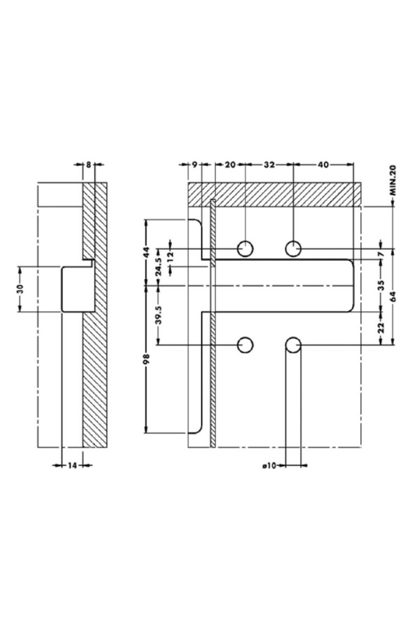 Навес для тяжелых ящиков CAMAR 807 RV врезной 120кг правый