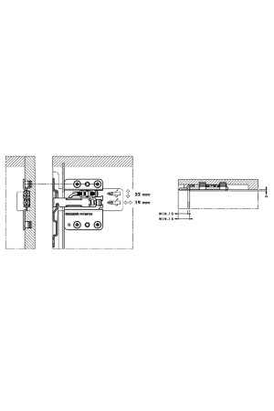Навес для тяжелых ящиков CAMAR 807 RV врезной 120кг правый