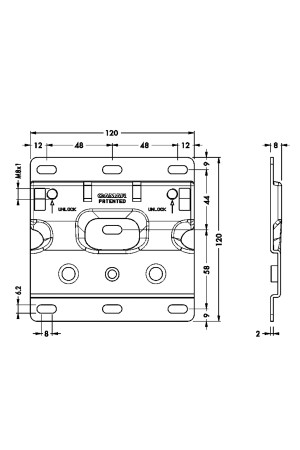 Планка крепежная для врезного навеса CAMAR 807 RV