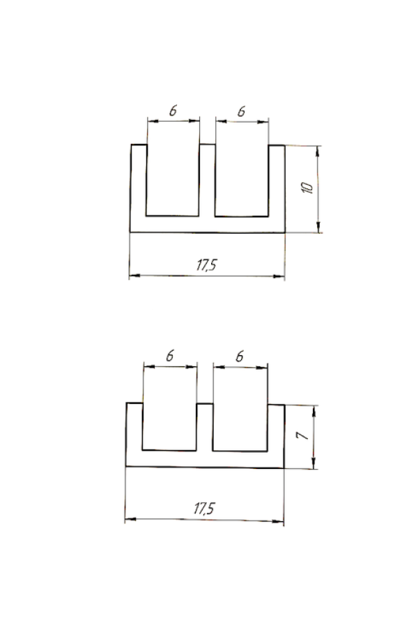 Профиль Ш-образный пластик черный 2м