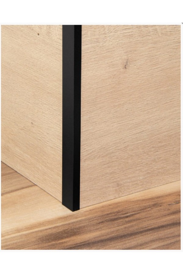 планка для щита 6мм угловая черная 600 мм