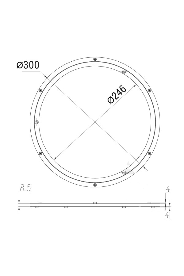 площадка поворотная D300 на подшипниках алюминий