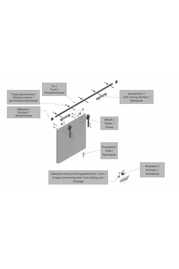 Раздвижная система LOFT, черный матовый A-SN-LOFT-200-20MN GTV