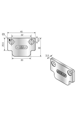 Ограничитель хода двери прямой пластиковый серый