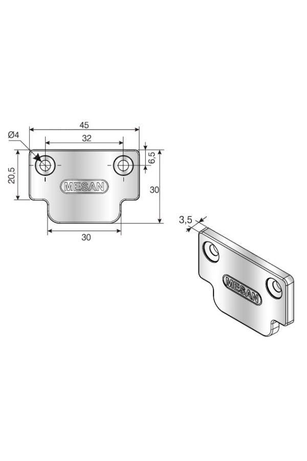 Ограничитель хода двери прямой пластиковый серый
