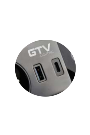 удлинитель GTV врезной  AVARO PLUS, 1 розетка, 2*USB, кабель 1,5м, белый, индукц. зар/AE-PB1SAVAP-10