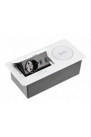 удлинитель GTV врезной  AVARO PLUS, 1 розетка, 2*USB, кабель 1,5м, белый, индукц. зар/AE-PB1SAVAP-10