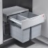 контейнер д/отходов SPACE SAVING в базу 500мм, 2 емкости 1*18л/1*12л, пластик,серый /3644-70
