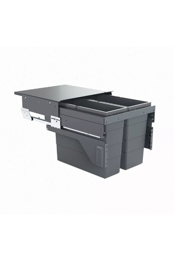 контейнер д/отходов Euro Cargo-S в базу 450мм, 2 емкости 1*21л/1*17л, графит/3610811