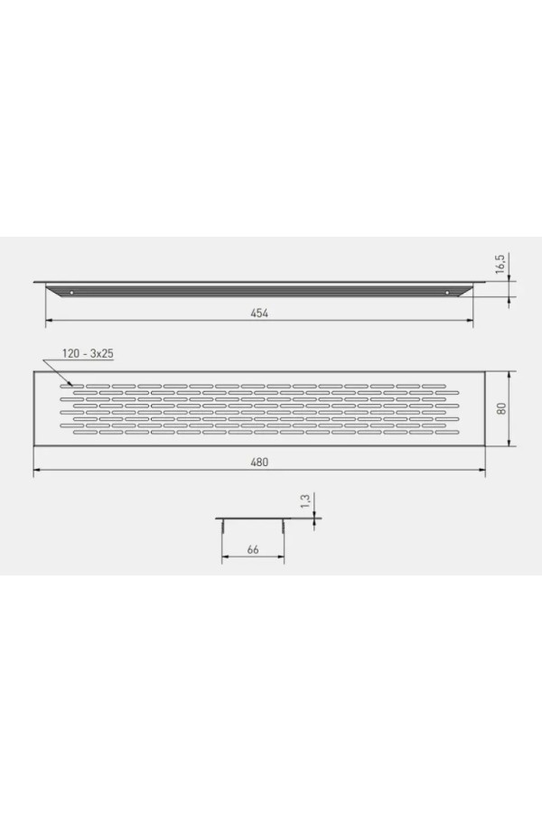 решетка вентиляционная GTV 480*80мм, золото (25шт)/KK-W80480-21