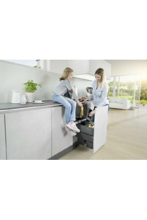 контейнер д/отходов Cargo Synchro в базу 500мм, 2 емкости 1*28л/1*18л, пластик, антрацит/3608521