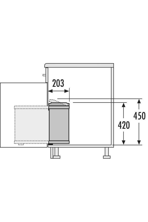 контейнер д/отходов Oko-Flex, 18л, 389х203х450, белый/3418-00