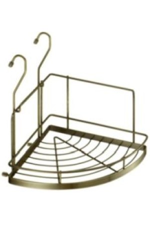 Полка угловая на рейлинг 230*230*230мм бронза YJ-G301A BA