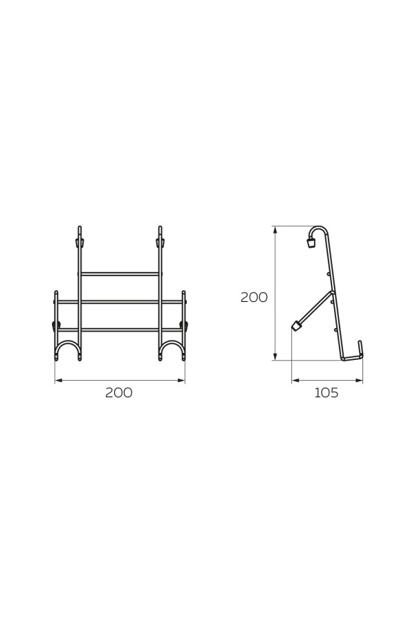 Полка для планшета/кулинарной книги на рейлинг 197*120*208мм хром MX-409