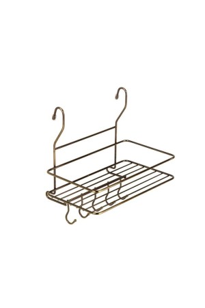 Полка одноярусная на рейлинг большая с крючками 260*180*264мм бронза МХ-403ВА