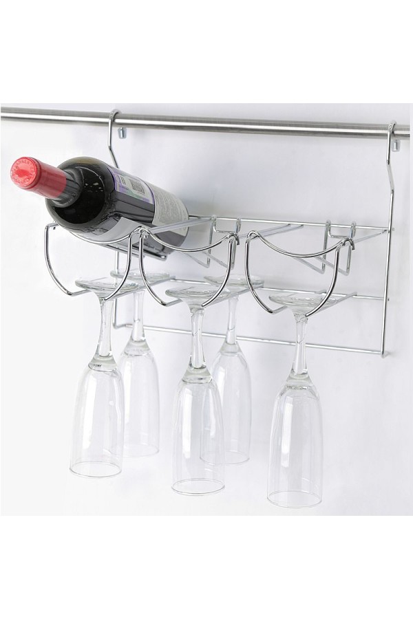 Полка для бокалов и бутылок на рейлинг бронза MX-450BA