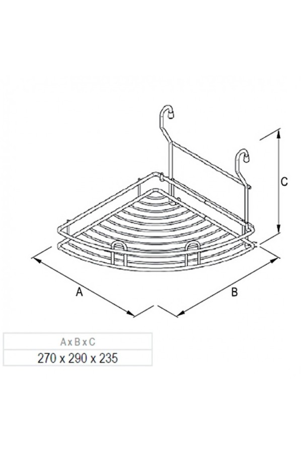 Полка угловая на рейлинг чёрная WE04.00010.01.799