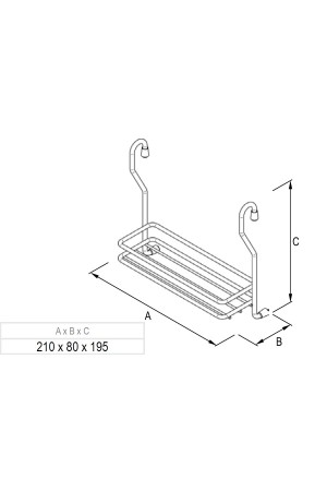 Полка одноярусная на рейлинг для специй черная WE04.0013.01.799