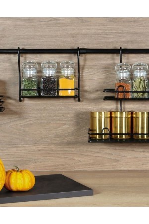 Полка одноярусная на рейлинг для специй черная WE04.0013.01.799