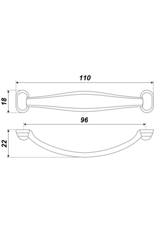 Ручка мебельная скоба 96мм бронза состаренная