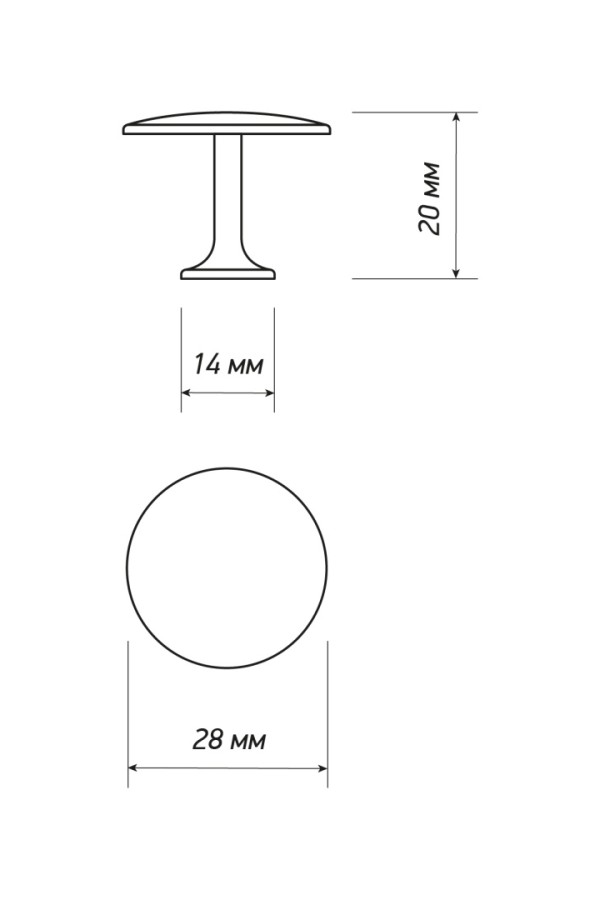 Ручка мебельная кнопка КН-1 хром