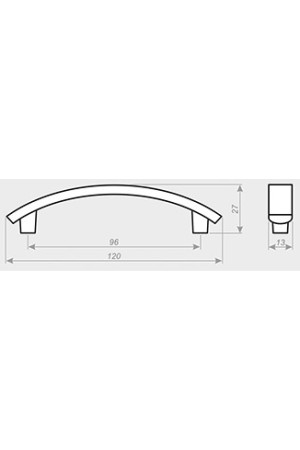 Ручка мебельная скоба С6 96мм металлик