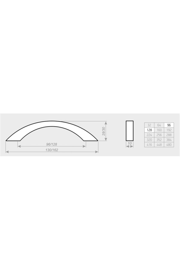 Ручка мебельная скоба С7 96мм металлик